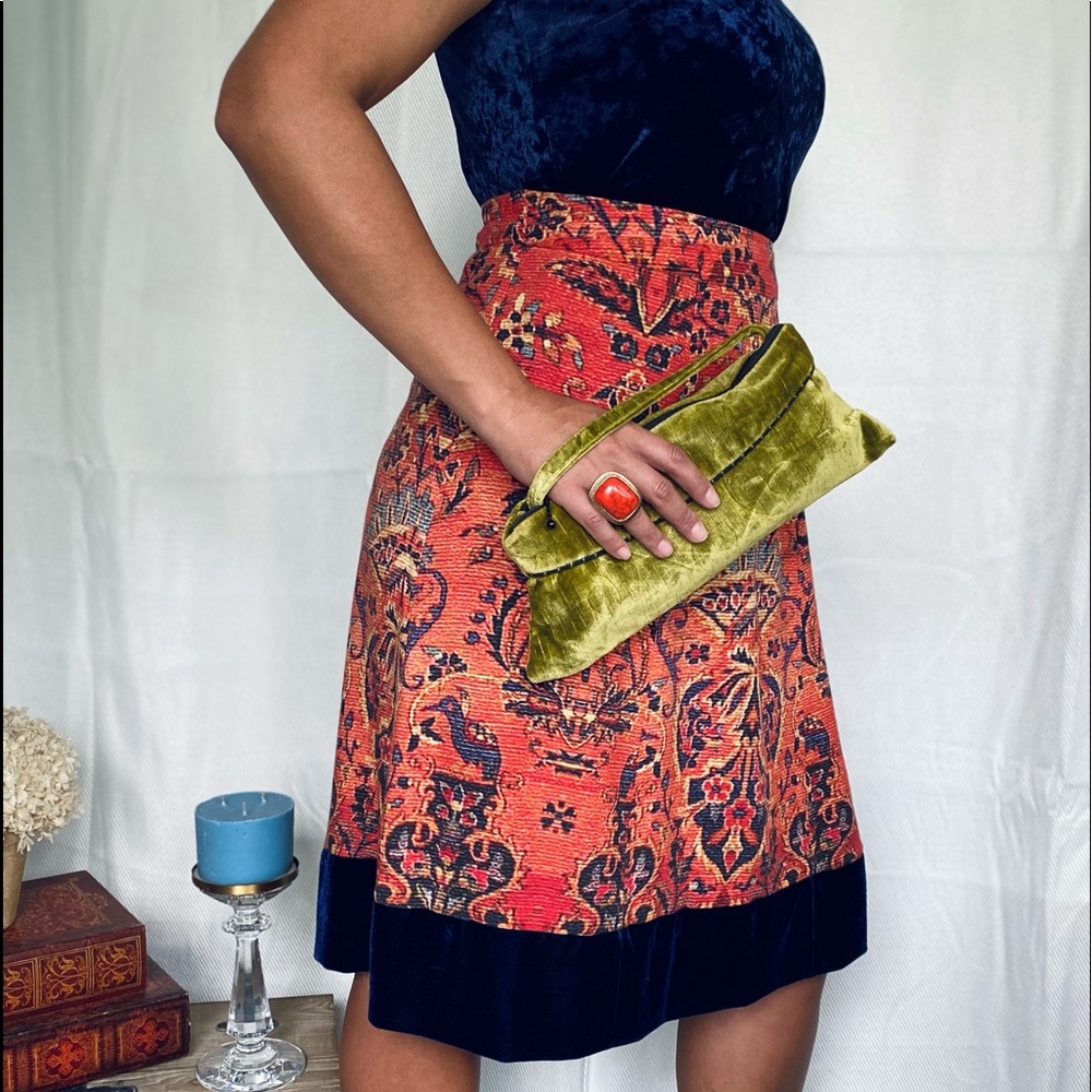 Vintage Soft Surroundings paisley velvet skirt